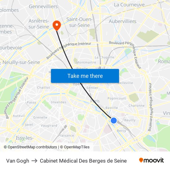 Van Gogh to Cabinet Médical Des Berges de Seine map