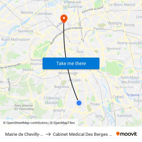 Mairie de Chevilly-Larue to Cabinet Médical Des Berges de Seine map