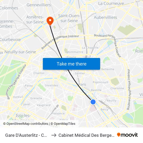 Gare D'Austerlitz - Cour Seine to Cabinet Médical Des Berges de Seine map