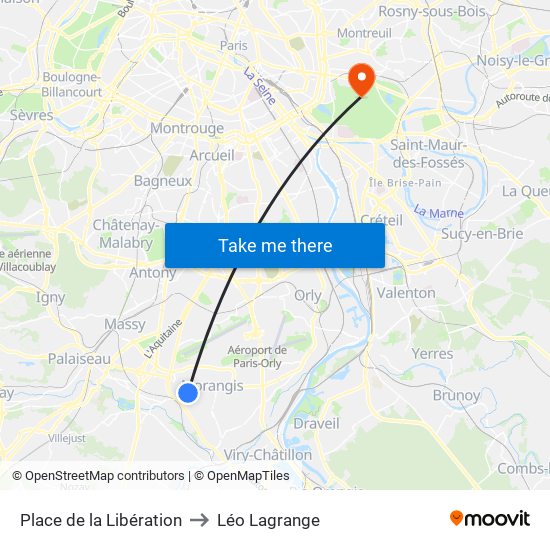 Place de la Libération to Léo Lagrange map