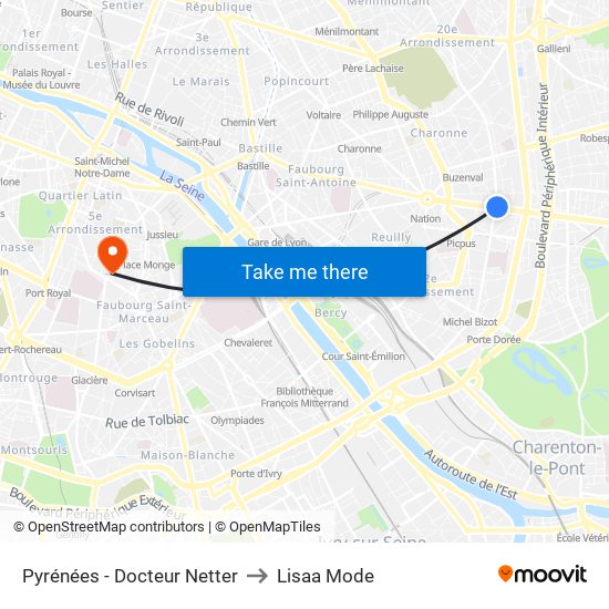 Pyrénées - Docteur Netter to Lisaa Mode map