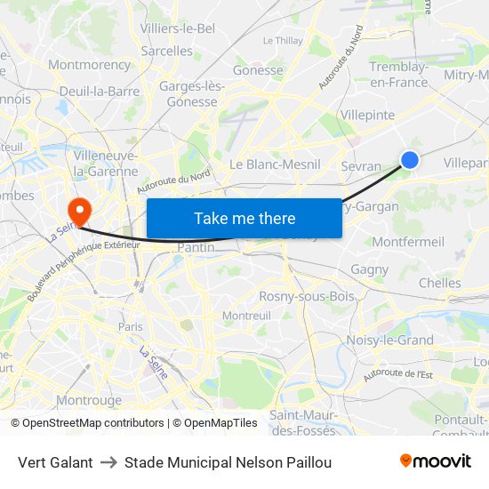 Vert Galant to Stade Municipal Nelson Paillou map