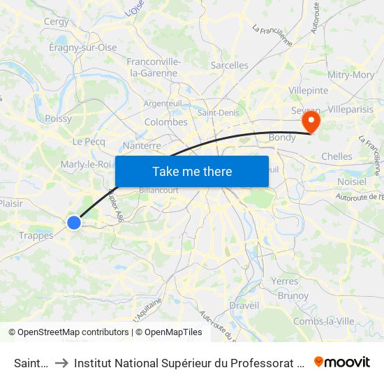 Saint-Cyr to Institut National Supérieur du Professorat Et de L'Éducation map