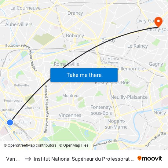 Van Gogh to Institut National Supérieur du Professorat Et de L'Éducation map