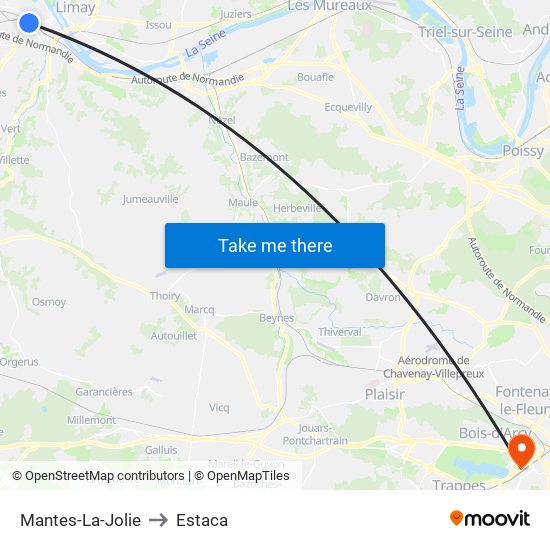 Mantes-La-Jolie to Estaca map