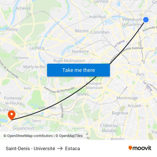 Saint-Denis - Université to Estaca map