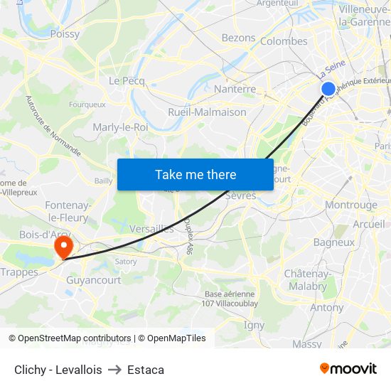 Clichy - Levallois to Estaca map