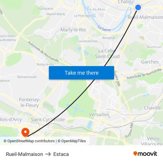 Rueil-Malmaison to Estaca map