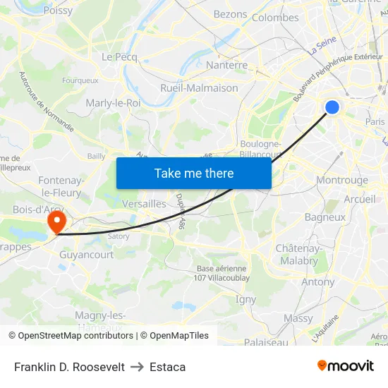 Franklin D. Roosevelt to Estaca map