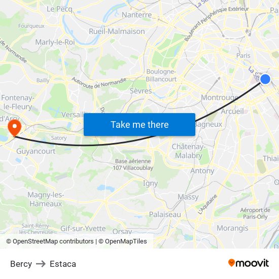 Bercy to Estaca map