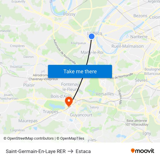 Saint-Germain-En-Laye RER to Estaca map