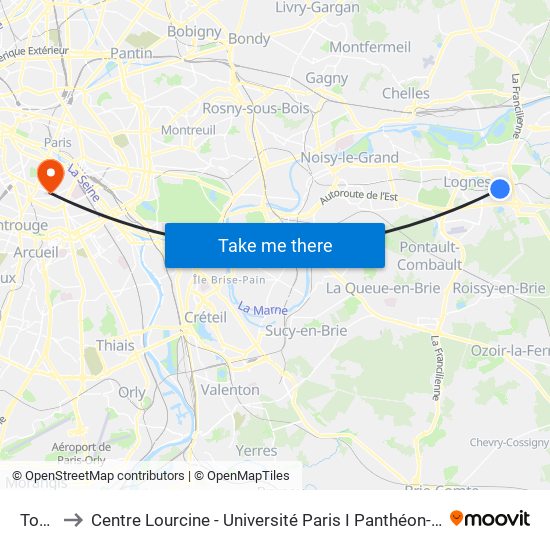 Torcy to Centre Lourcine - Université Paris I Panthéon-Sorbonne map