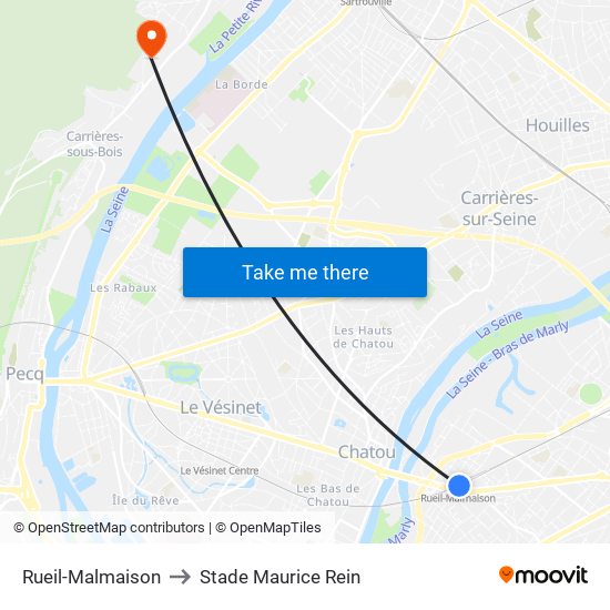 Rueil-Malmaison to Stade Maurice Rein map