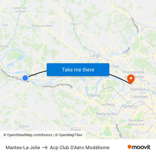 Mantes-La-Jolie to Acp Club D'Aéro Modélisme map