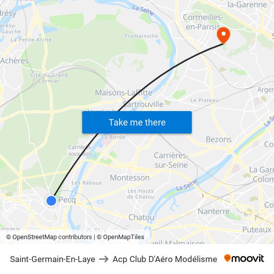 Saint-Germain-En-Laye to Acp Club D'Aéro Modélisme map