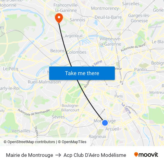 Mairie de Montrouge to Acp Club D'Aéro Modélisme map