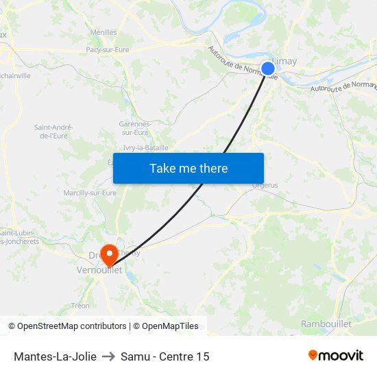 Mantes-La-Jolie to Samu - Centre 15 map
