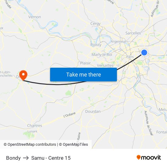 Bondy to Samu - Centre 15 map