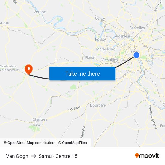Van Gogh to Samu - Centre 15 map
