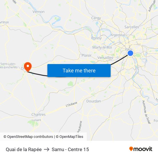 Quai de la Rapée to Samu - Centre 15 map