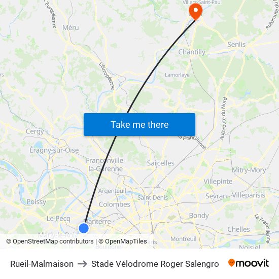 Rueil-Malmaison to Stade Vélodrome Roger Salengro map