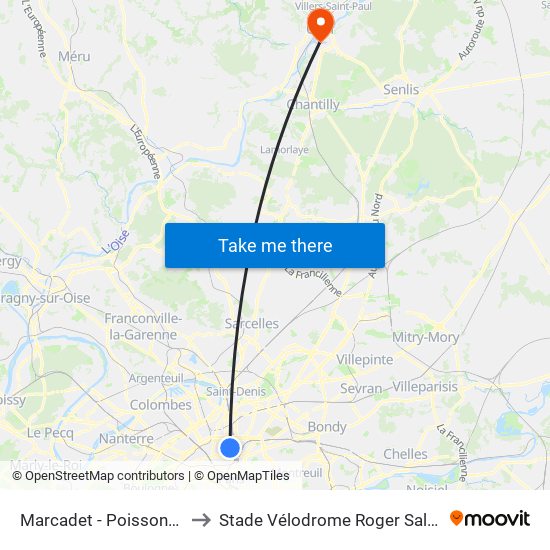 Marcadet - Poissonniers to Stade Vélodrome Roger Salengro map