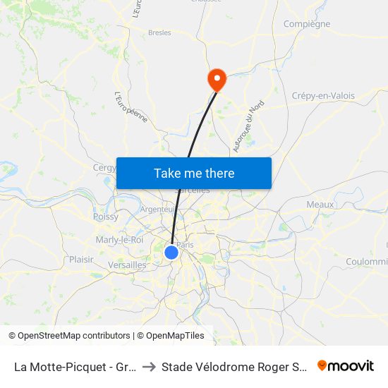 La Motte-Picquet - Grenelle to Stade Vélodrome Roger Salengro map