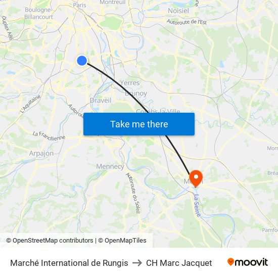 Marché International de Rungis to CH Marc Jacquet map