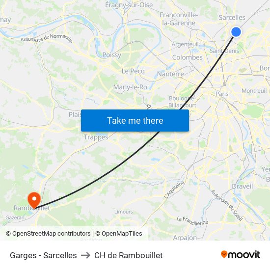 Garges - Sarcelles to CH de Rambouillet map