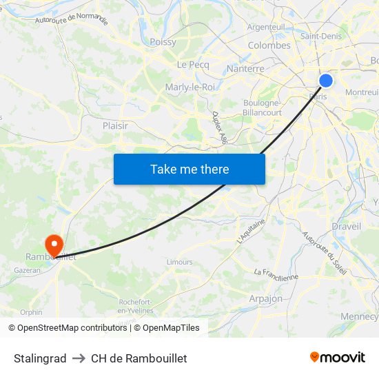 Stalingrad to CH de Rambouillet map