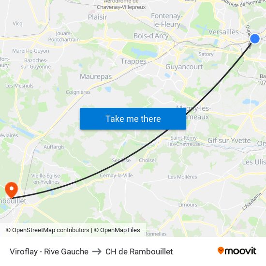 Viroflay - Rive Gauche to CH de Rambouillet map