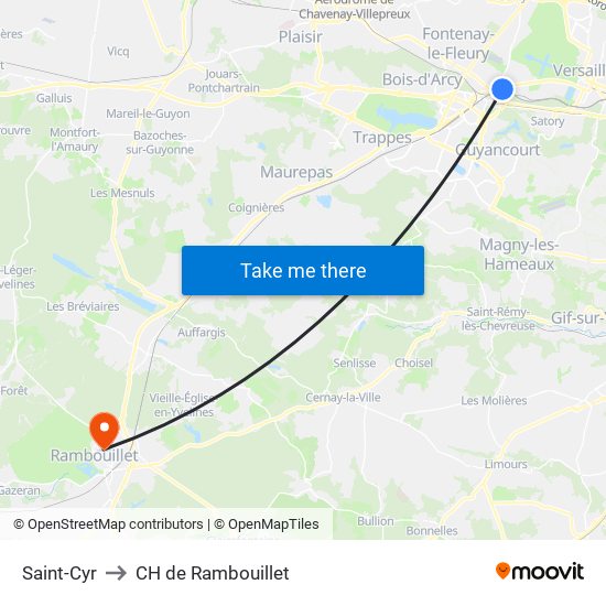 Saint-Cyr to CH de Rambouillet map