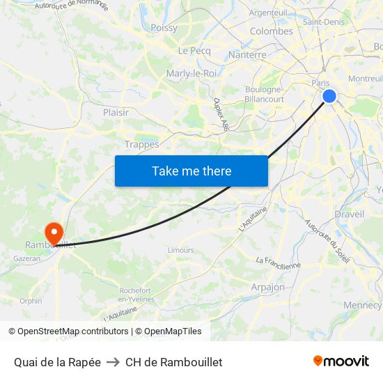 Quai de la Rapée to CH de Rambouillet map