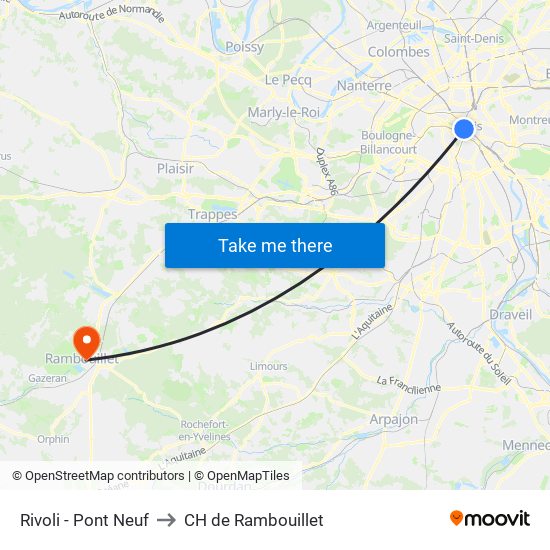 Rivoli - Pont Neuf to CH de Rambouillet map
