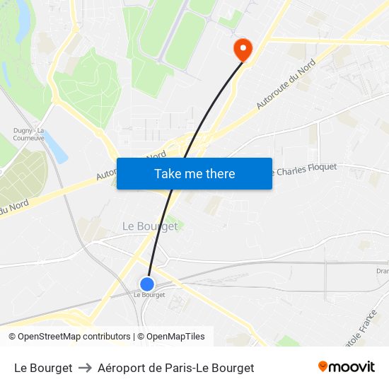 Le Bourget to Aéroport de Paris-Le Bourget map