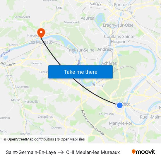 Saint-Germain-En-Laye to CHI Meulan-les Mureaux map