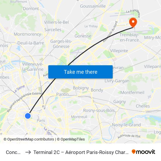 Concorde to Terminal 2C – Aéroport Paris-Roissy Charles de Gaulle map
