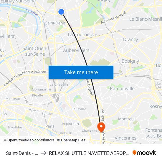 Saint-Denis - Université to RELAX SHUTTLE NAVETTE AEROPORT TAXI TRANSFERT map