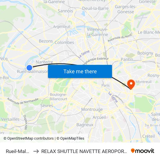 Rueil-Malmaison to RELAX SHUTTLE NAVETTE AEROPORT TAXI TRANSFERT map