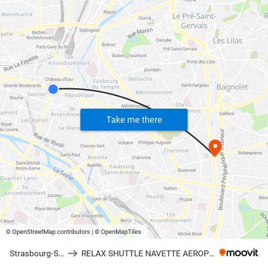 Strasbourg-Saint-Denis to RELAX SHUTTLE NAVETTE AEROPORT TAXI TRANSFERT map