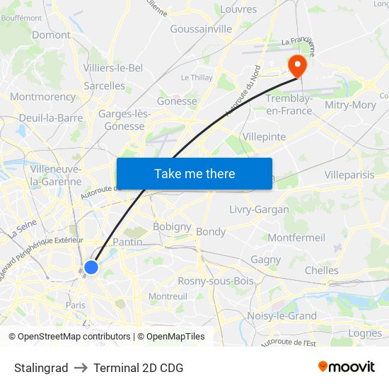 Stalingrad to Terminal 2D CDG map