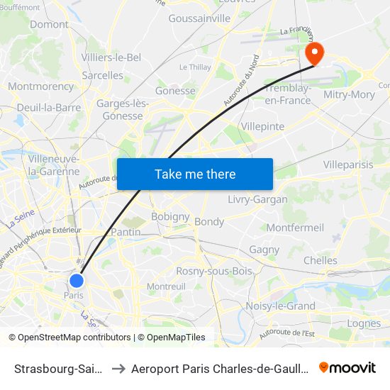 Strasbourg-Saint-Denis to Aeroport Paris Charles-de-Gaulle TERMINAL L map