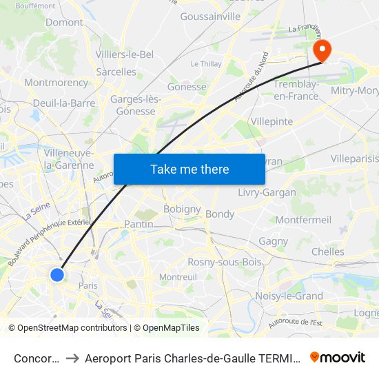 Concorde to Aeroport Paris Charles-de-Gaulle TERMINAL L map