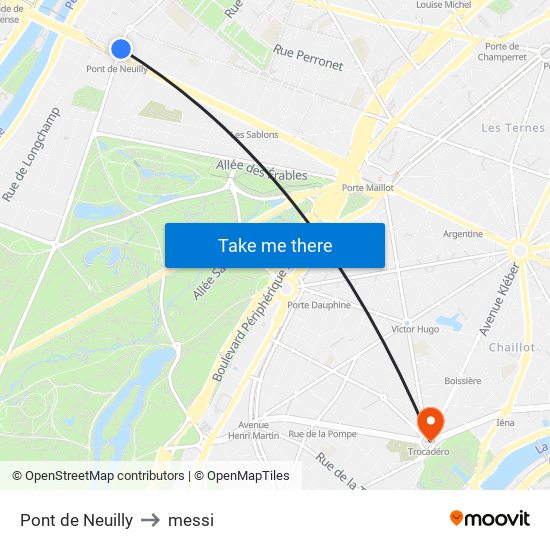 Pont de Neuilly to messi map