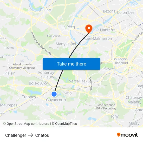 Challenger to Chatou map