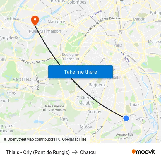 Thiais - Orly​ (Pont de Rungis​) to Chatou map