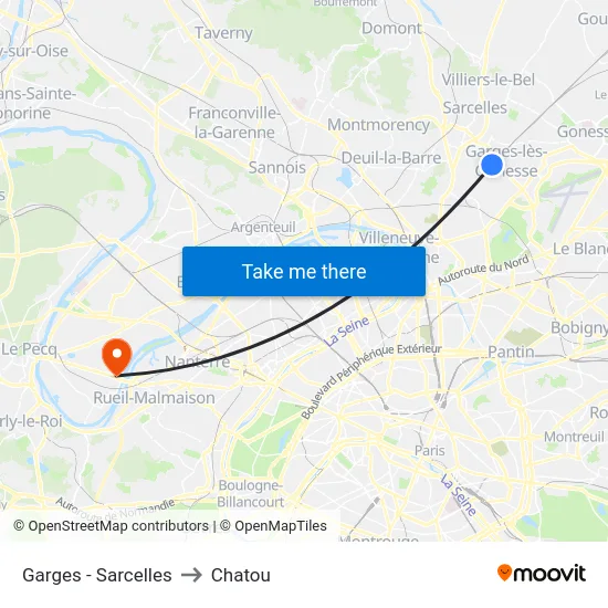 Garges - Sarcelles to Chatou map