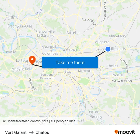 Vert Galant to Chatou map