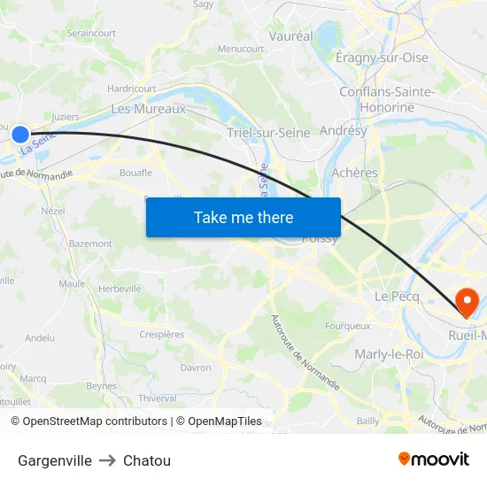 Gargenville to Chatou map