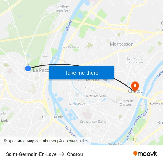 Saint-Germain-En-Laye to Chatou map
